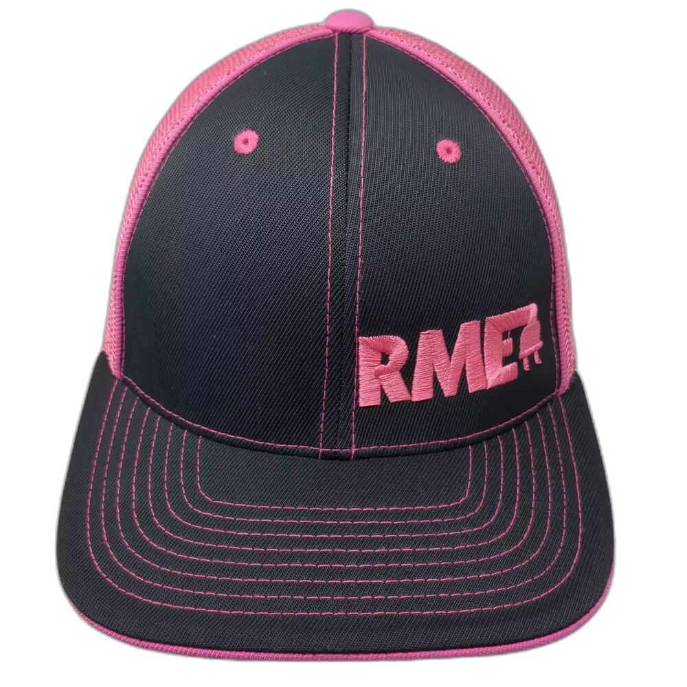 Pacific Headwear Baseball Cap Black Pink Hat Size M Mesh Embroidered Pro Model